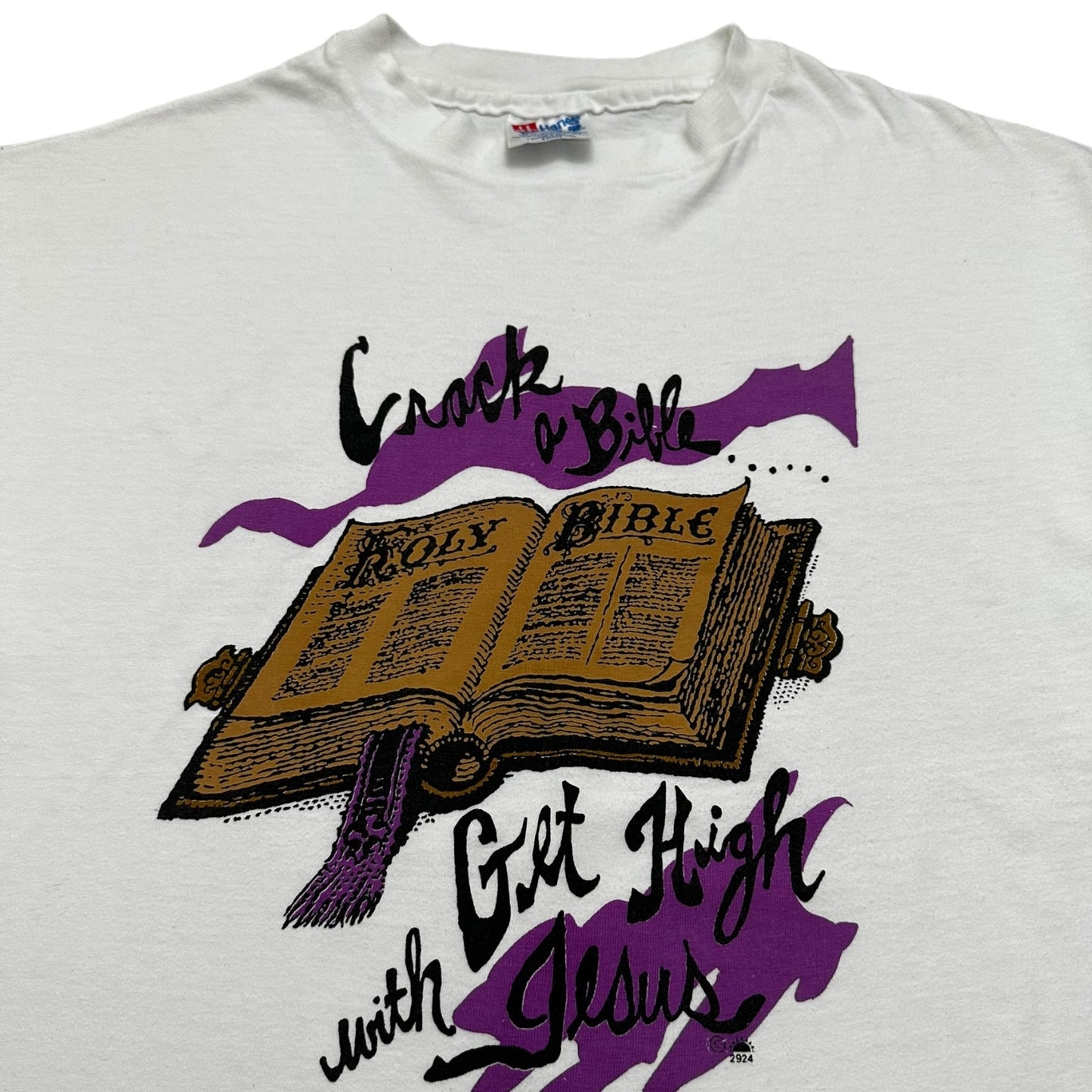 (XL) 90s Crack A Bible & Get High With Jesus Tee